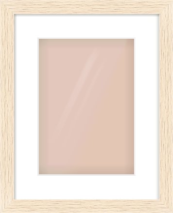 Ivory Flat Frame for 210 × 297mm artwork, with Smooth White Single Mount