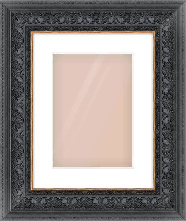 Black Reverse Frame for 210 × 297mm artwork, with Smooth White Single Mount