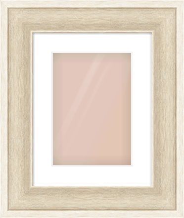 Silver / White Scoop Frame for 210 × 297mm artwork, with Smooth White Single Mount