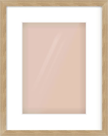 Oak Veneer Flat Frame for 21 × 30cm artwork, with Smooth White Single Mount