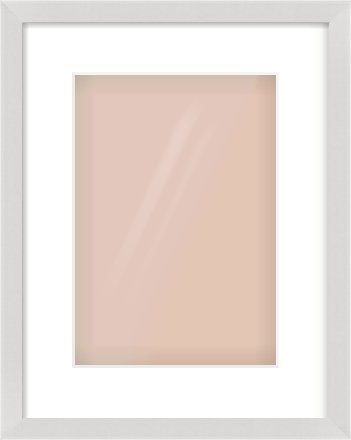 Silver Flat Frame for 21 × 30cm artwork, with Smooth White Single Mount