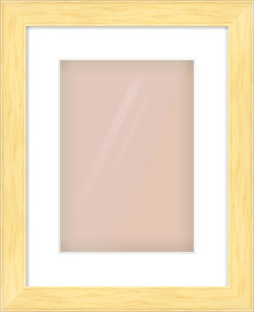 Natural Wood Stepped Flat Frame for 21 × 30cm artwork, with Smooth White Single Mount