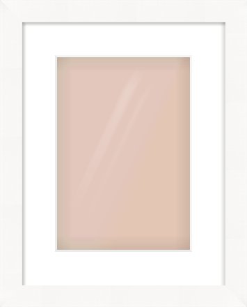 White Flat Frame for 21 × 30cm artwork, with Smooth White Single Mount