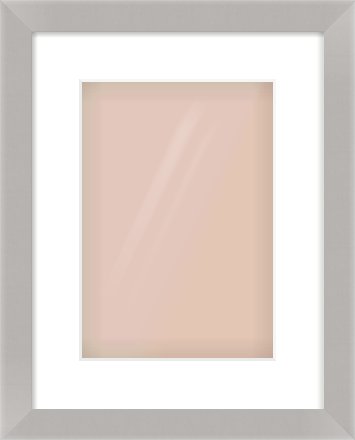 Grey Flat Frame for 21 × 30cm artwork, with Smooth White Single Mount