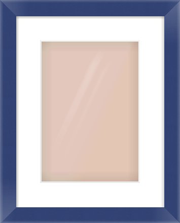 Blue Paint Flat Frame for 21 × 30cm artwork, with Smooth White Single Mount