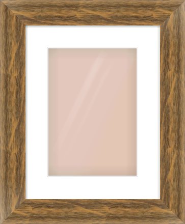 Characteristic Brown Flat Frame for 21 × 30cm artwork, with Smooth White Single Mount
