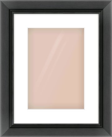 Black Reverse Frame for 21 × 30cm artwork, with Smooth White Single Mount