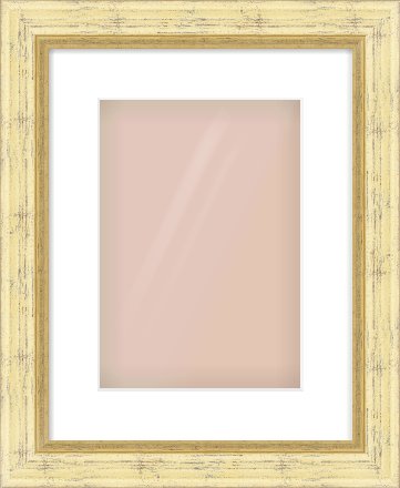 Gold Reverse Frame for 21 × 30cm artwork, with Smooth White Single Mount