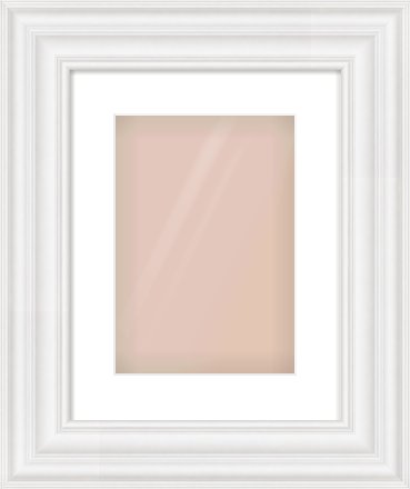 White Spoon Frame for 21 × 30cm artwork, with Smooth White Single Mount
