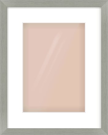 Pale Grey Flat Frame for 21 × 30cm artwork, with Smooth White Single Mount