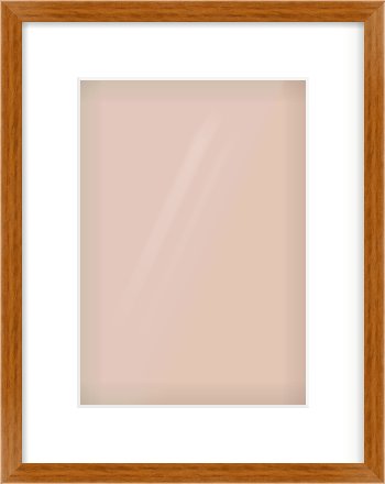 Natural Wood Flat Frame for 21 × 30cm artwork, with Smooth White Single Mount