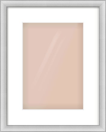 Silver Cushion Frame for 21 × 30cm artwork, with Smooth White Single Mount