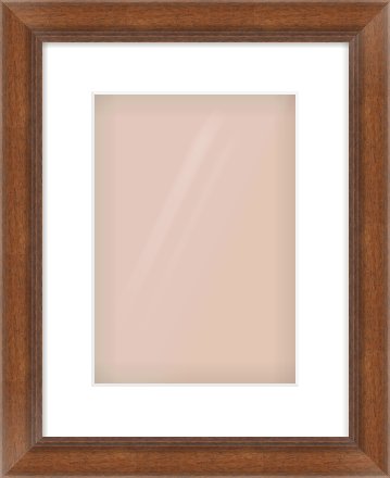 Brown Flat Frame for 21 × 30cm artwork, with Smooth White Single Mount