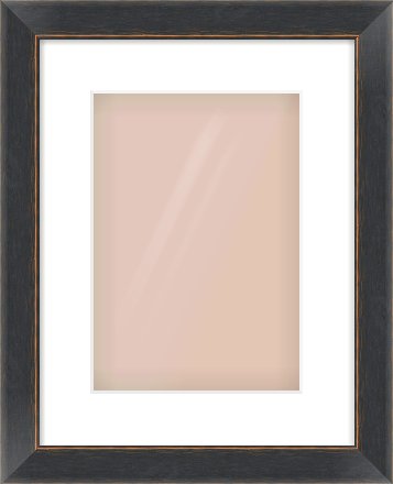 Black Flat Frame for 21 × 30cm artwork, with Smooth White Single Mount