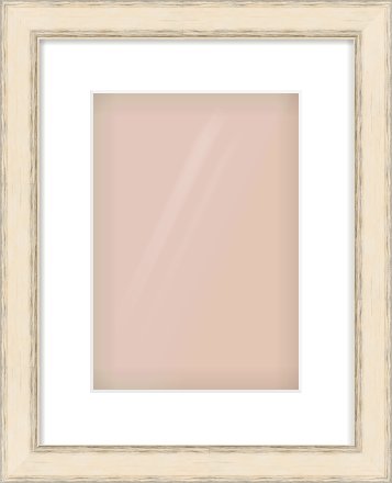 GOLD Flat Frame for 21 × 30cm artwork, with Smooth White Single Mount