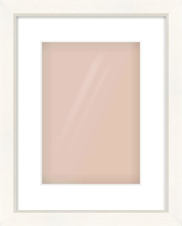 Cream Flat Frame for 21 × 30cm artwork, with Smooth White Single Mount