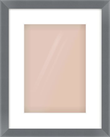Grey Flat Frame for 21 × 30cm artwork, with Smooth White Single Mount