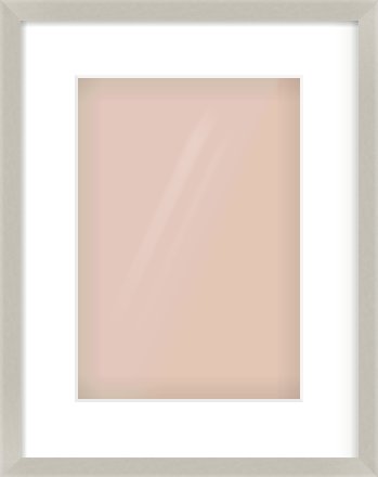Grey Flat Frame for 21 × 30cm artwork, with Smooth White Single Mount