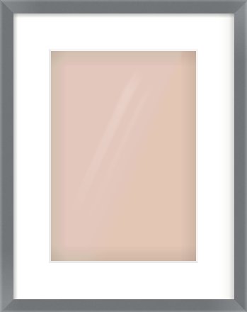 Grey Flat Frame for 21 × 30cm artwork, with Smooth White Single Mount
