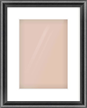 Black Cushion Frame for 21 × 30cm artwork, with Smooth White Single Mount
