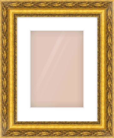Gold Spoon Frame for 21 × 30cm artwork, with Smooth White Single Mount