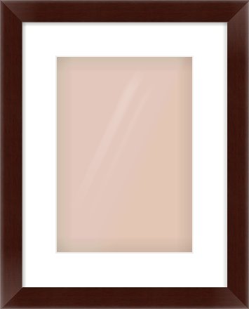 Brown Flat Frame for 21 × 30cm artwork, with Smooth White Single Mount