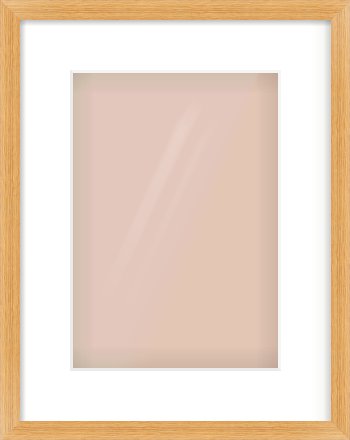 Oak Veneer Flat Frame for 21 × 30cm artwork, with Smooth White Single Mount