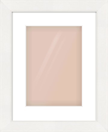 White Beveled Frame for 21 × 30cm artwork, with Smooth White Single Mount