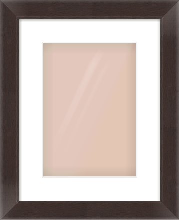 Brown Flat Frame for 21 × 30cm artwork, with Smooth White Single Mount