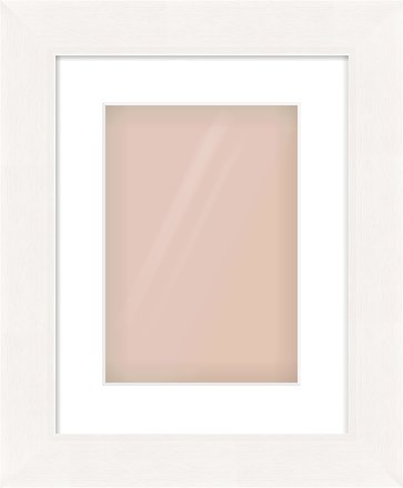 White Beveled Frame for 21 × 30cm artwork, with Smooth White Single Mount