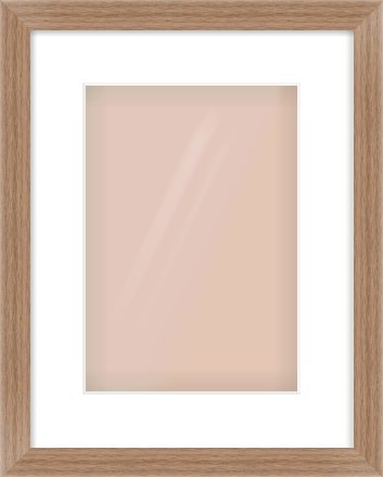 Walnut Flat Frame for 21 × 30cm artwork, with Smooth White Single Mount