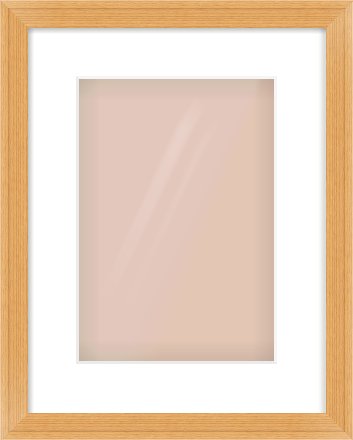 Oak Veneer Flat Frame for 21 × 30cm artwork, with Smooth White Single Mount