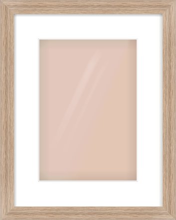 Light Walnut Flat Frame for 21 × 30cm artwork, with Smooth White Single Mount
