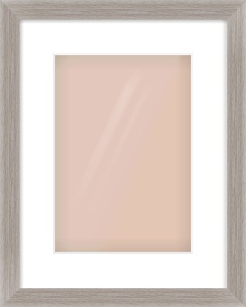 Grey Flat Frame for 21 × 30cm artwork, with Smooth White Single Mount