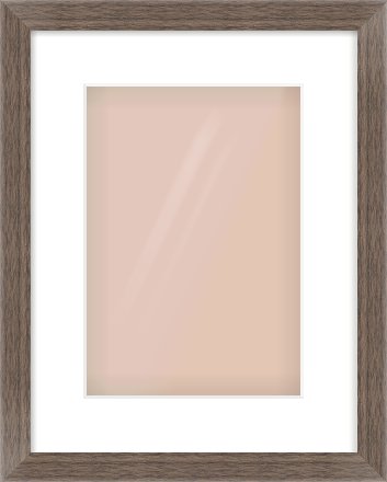 Dark Walnut Flat Frame for 21 × 30cm artwork, with Smooth White Single Mount