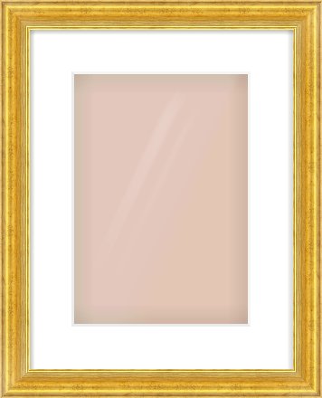 Gold Reverse Frame for 21 × 30cm artwork, with Smooth White Single Mount