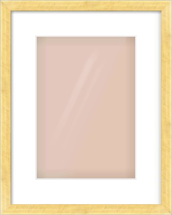 Brushed Gold with Black Sides Flat Frame for 21 × 30cm artwork, with Smooth White Single Mount
