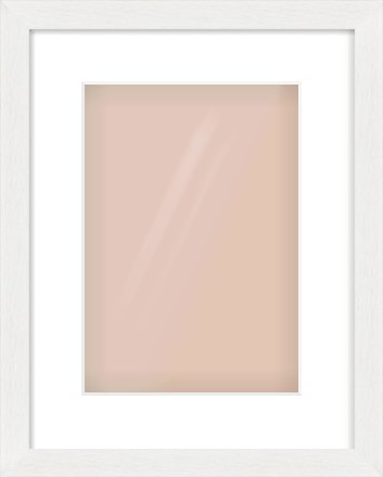 White Stain Flat Frame for 21 × 30cm artwork, with Smooth White Single Mount