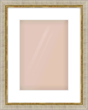 Silver Foil Flat Frame for 21 × 30cm artwork, with Smooth White Single Mount