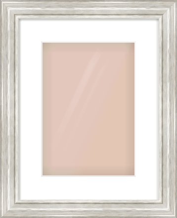 Silver Scoop Frame for 21 × 30cm artwork, with Smooth White Single Mount