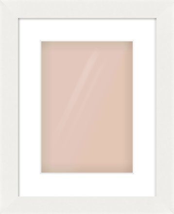 White Flat Frame for 21 × 30cm artwork, with Smooth White Single Mount