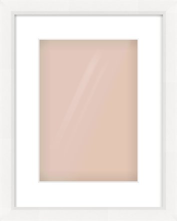 White Beveled Frame for 21 × 30cm artwork, with Smooth White Single Mount