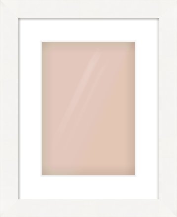 White Flat Frame for 21 × 30cm artwork, with Smooth White Single Mount