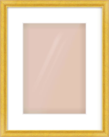 Gold Cushion Frame for 21 × 30cm artwork, with Smooth White Single Mount