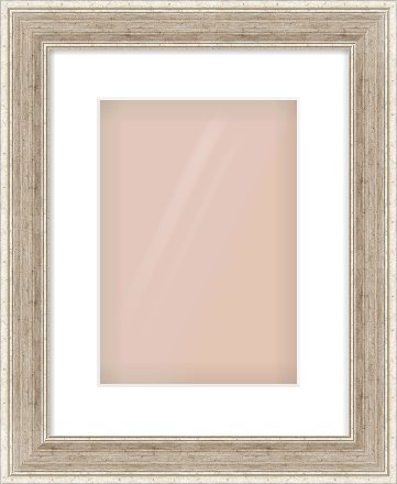 Silver Flat Frame for 21 × 30cm artwork, with Smooth White Single Mount