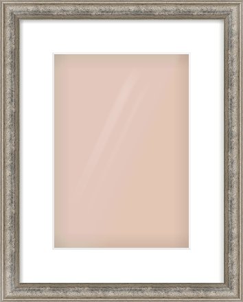 Silver Dome Frame for 21 × 30cm artwork, with Smooth White Single Mount