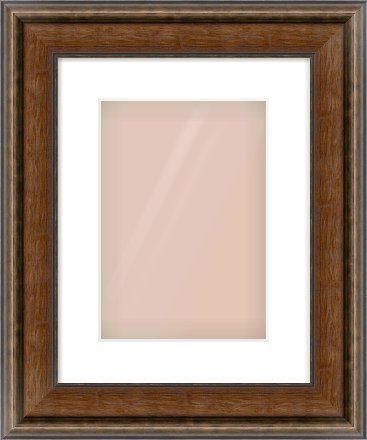 Walnut / Pewter Spoon Frame for 21 × 30cm artwork, with Smooth White Single Mount