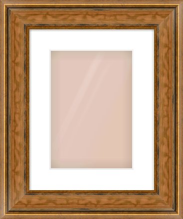 Gold Scoop Frame for 21 × 30cm artwork, with Smooth White Single Mount