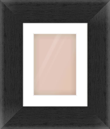 Black Flat Frame for 21 × 30cm artwork, with Smooth White Single Mount