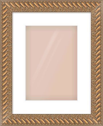 Gold Rope Frame for 21 × 30cm artwork, with Smooth White Single Mount